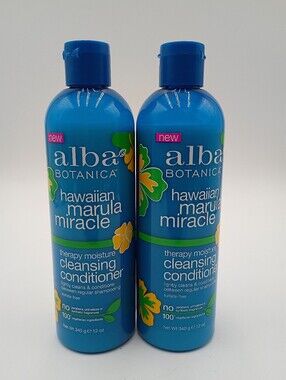 NEW Alba Botanica Hawaiian Marula Miracle Cleansing Conditioner 12oz Lot Of 2